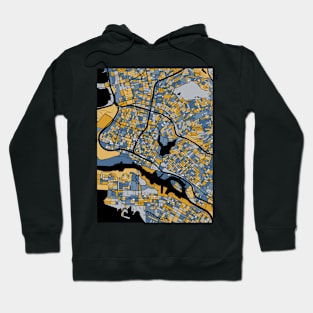 Oakland Map Pattern in Blue & Gold Hoodie